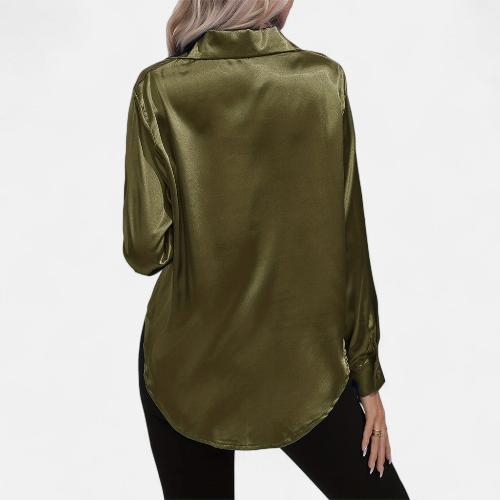 Satin Long Sleeve Blouse