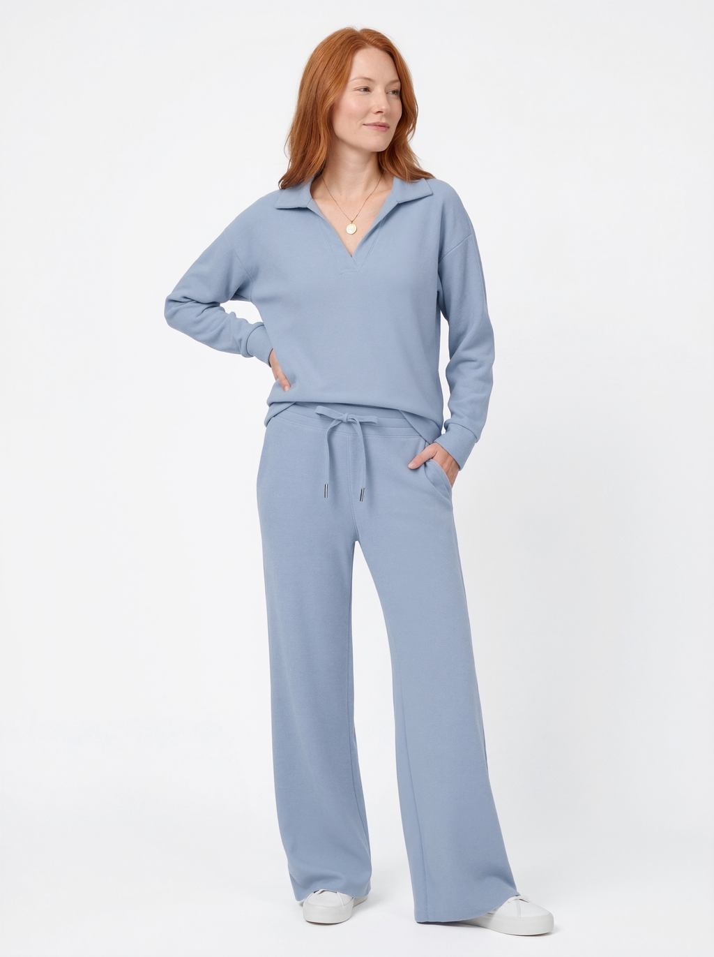 Soft Blue Relaxed Fit Loungewear Set
