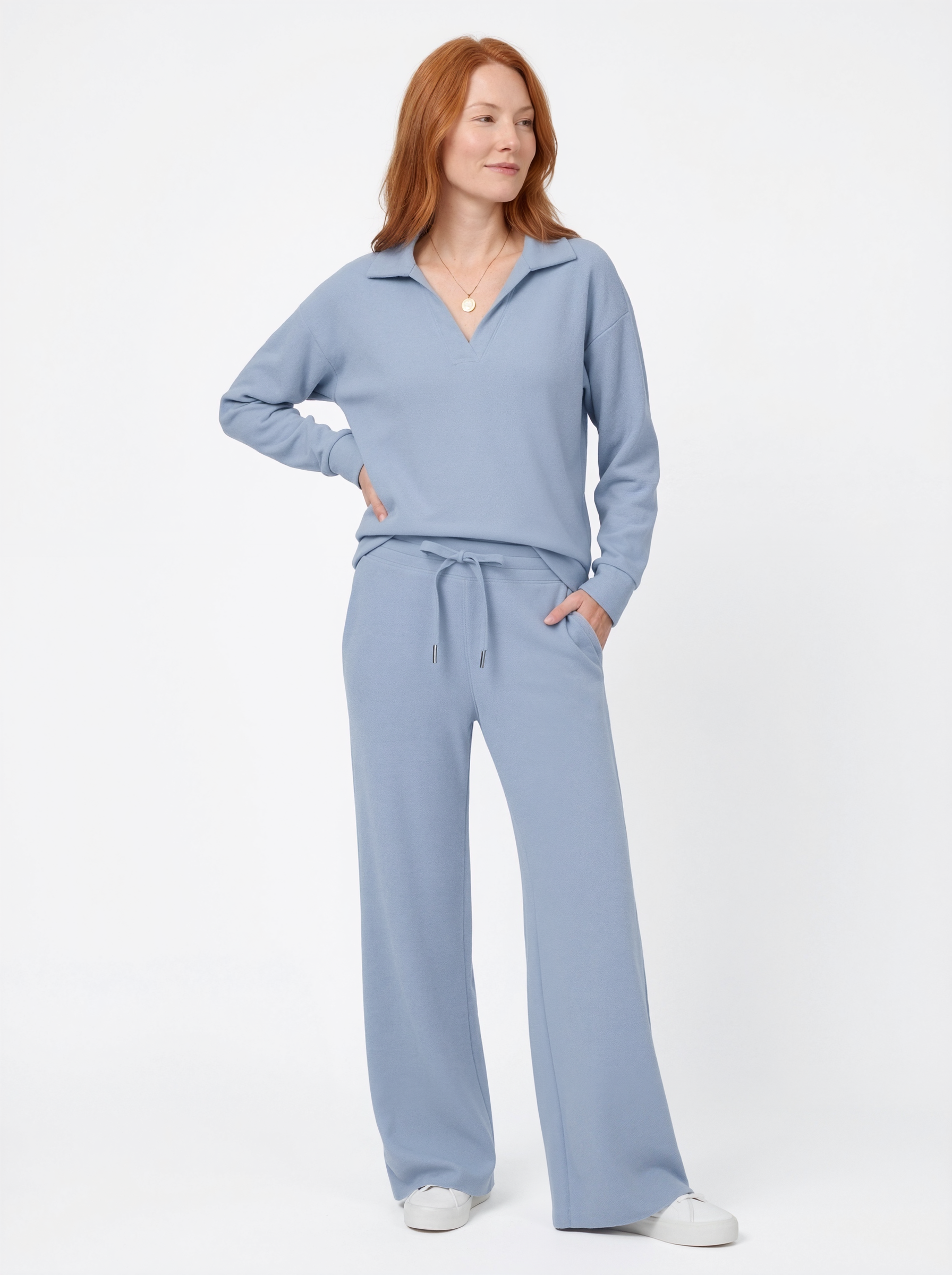 Soft Blue Relaxed Fit Loungewear Set