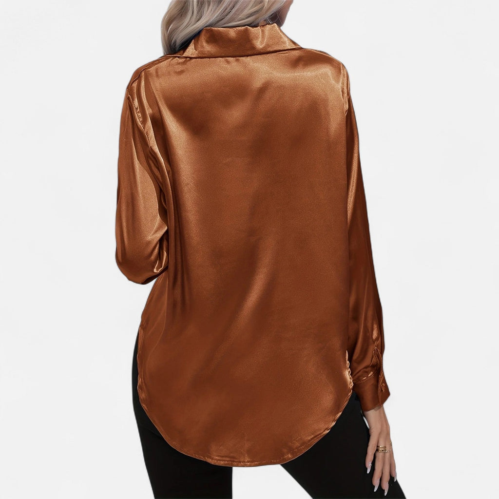 Satin Long Sleeve Blouse