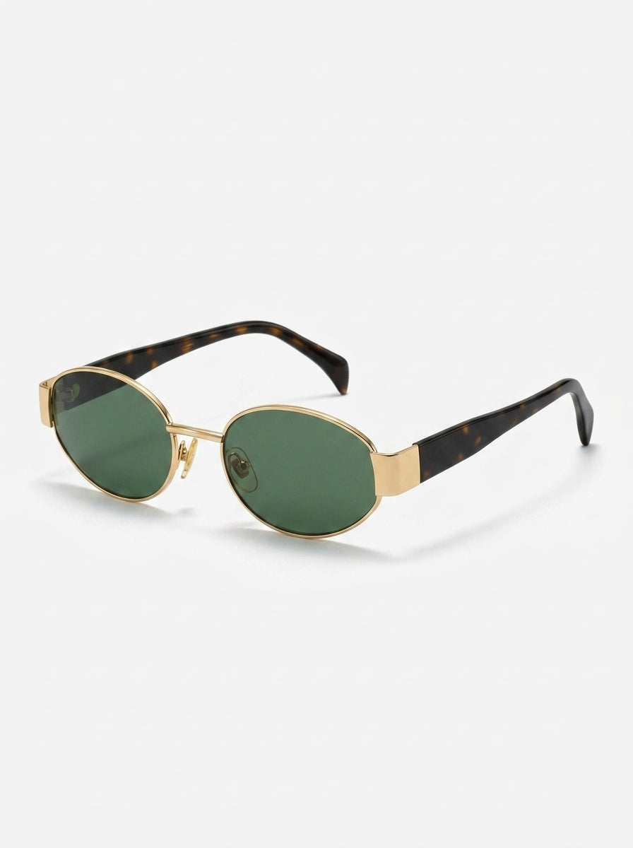 Gold Oval Sunglasses