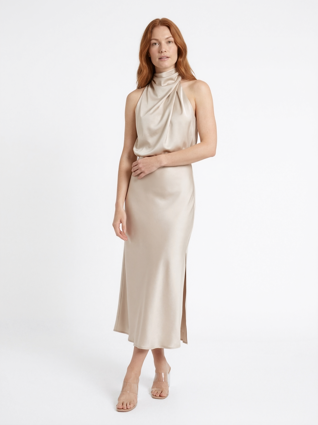 Halter Neck Midi Dress