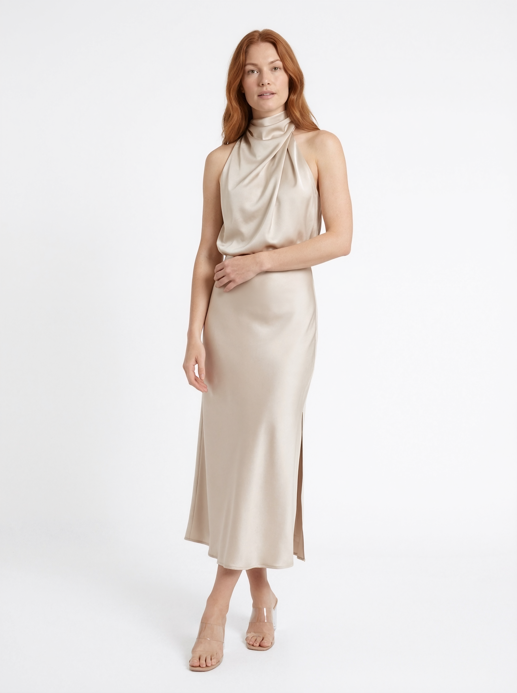 Halter Neck Midi Dress