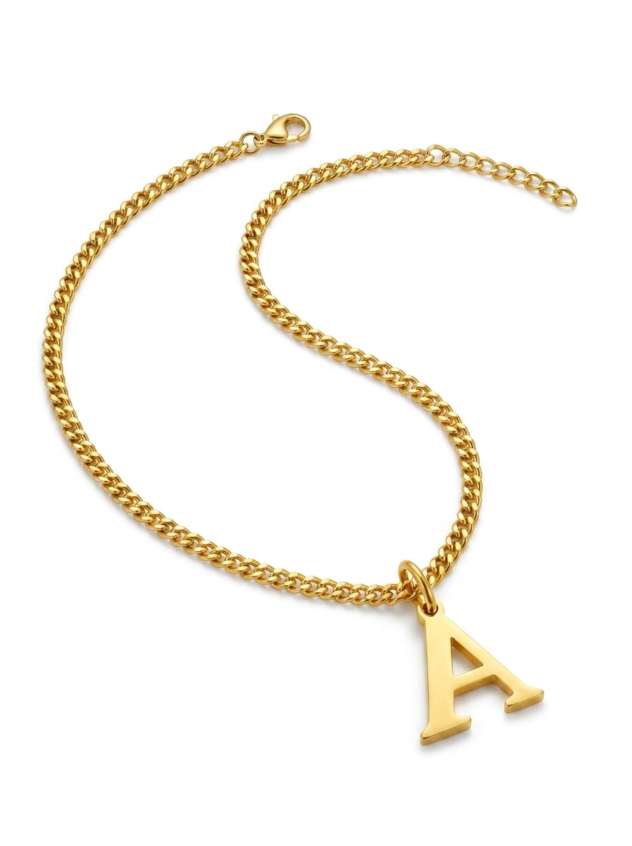 Stainless Steel Initial Necklace