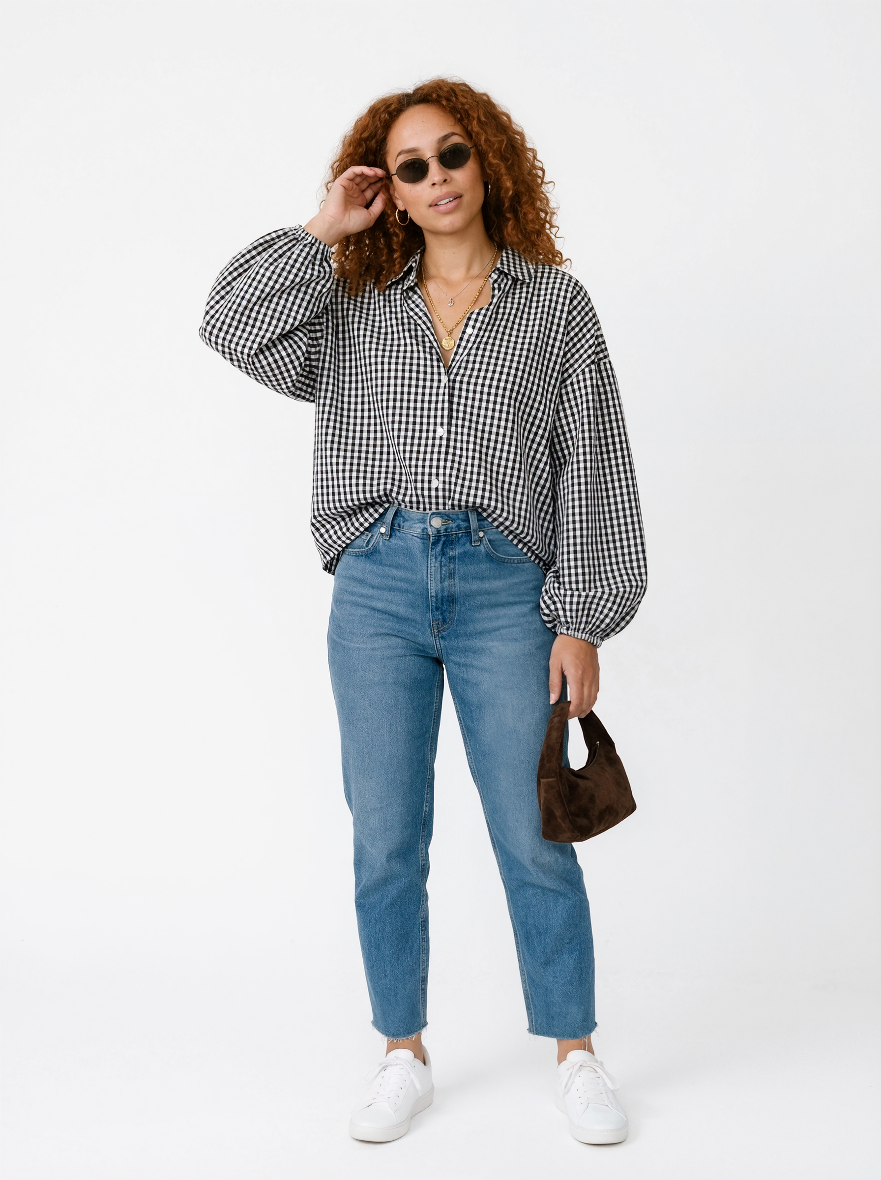 Oversized Gingham Blouse