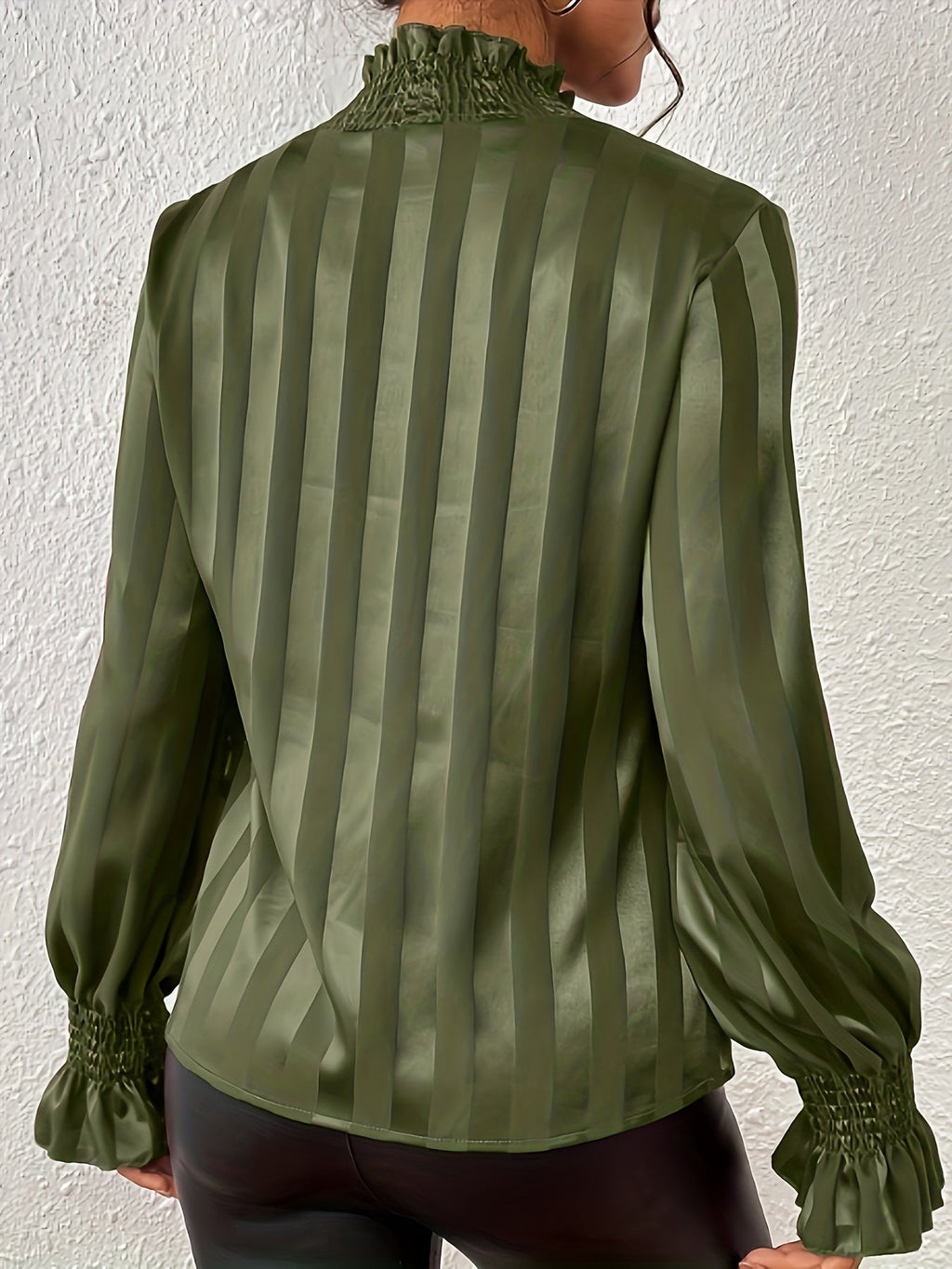 Pussy Bow Striped Blouse