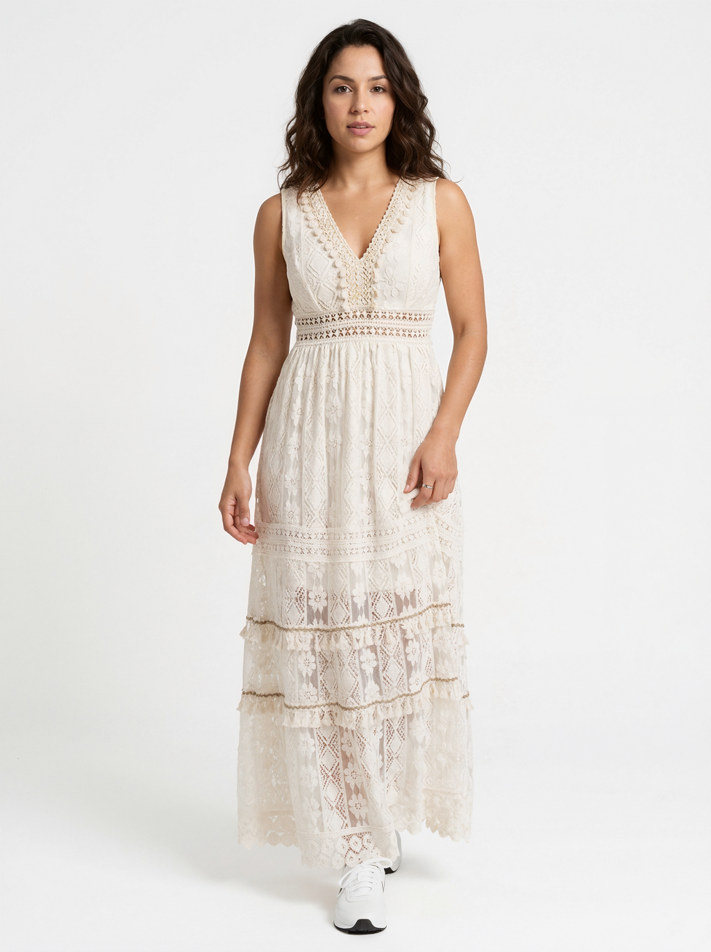 Summer Boho Lace Maxi Dress