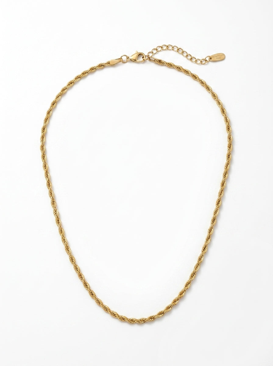 Adjustable Gold Rope Chain Necklace