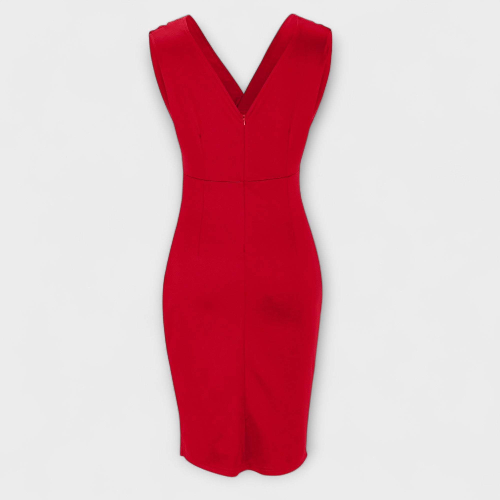 V-neck Slit Midi Dress