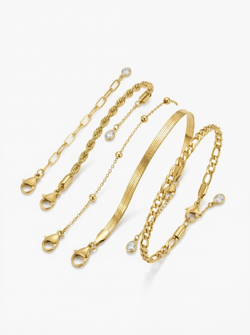 Gold Titanium Bracelet Set