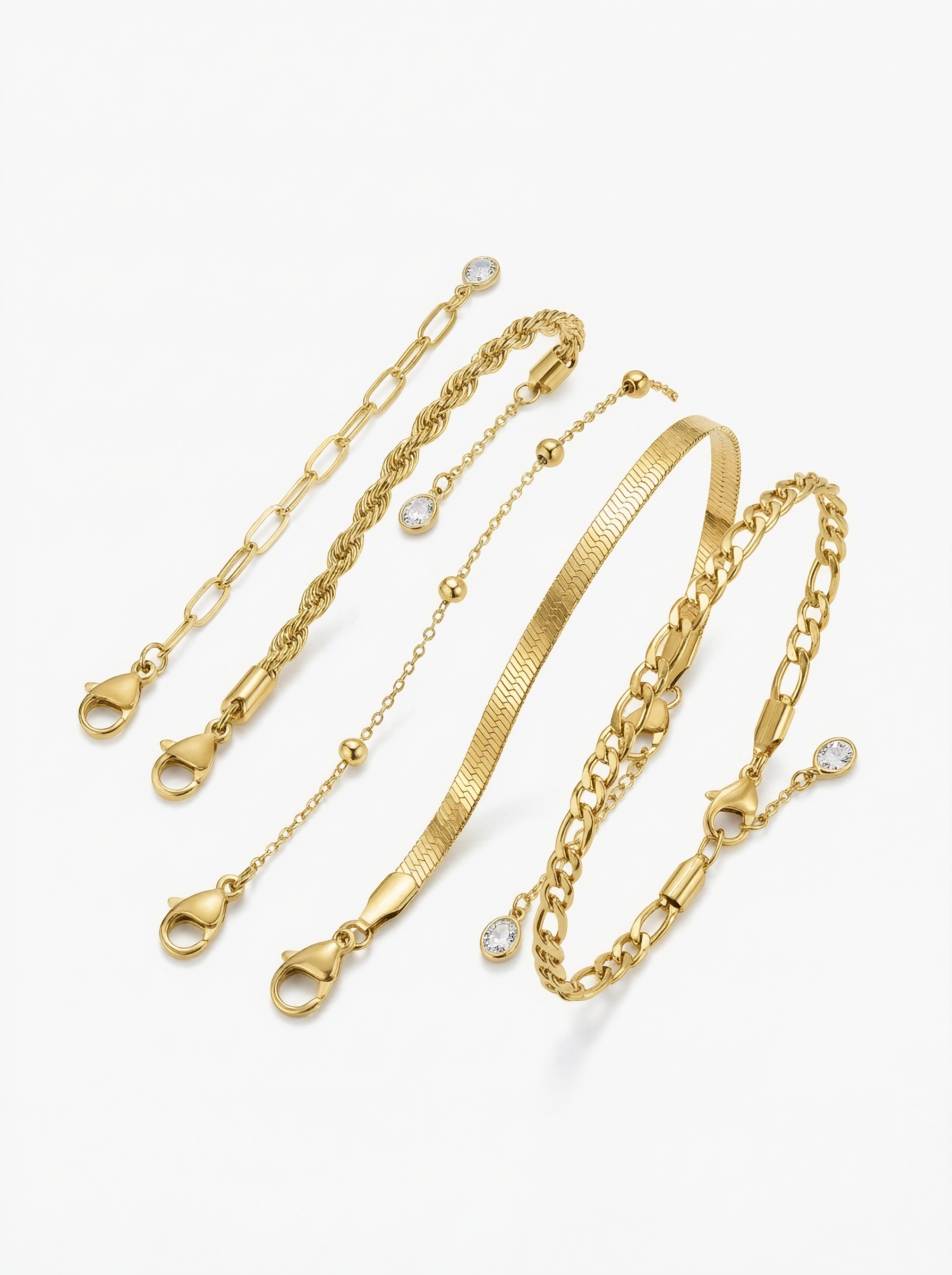 Gold Titanium Bracelet Set
