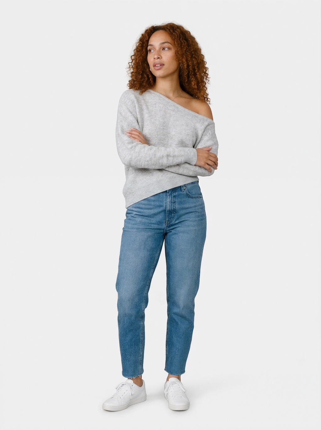 Off-Shoulder Knit Sweater