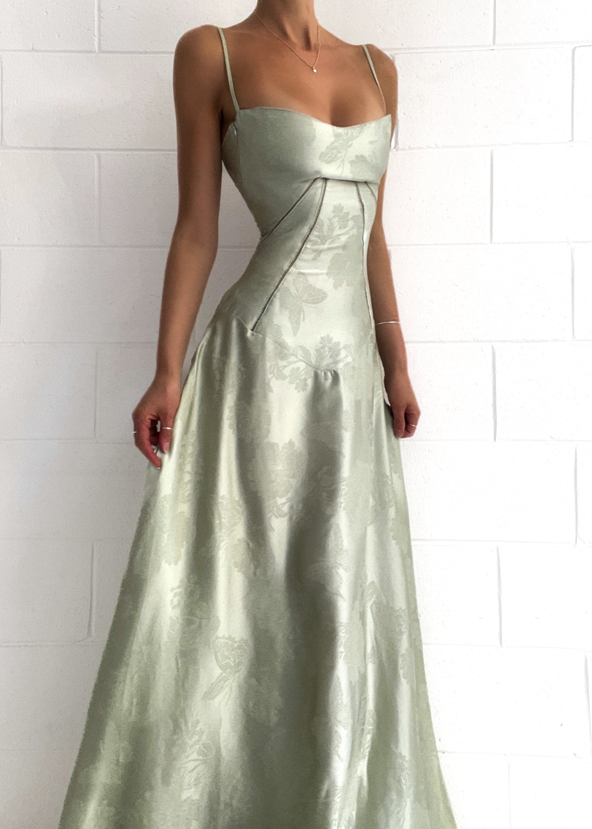 Pistachio Floral Maxi Dress
