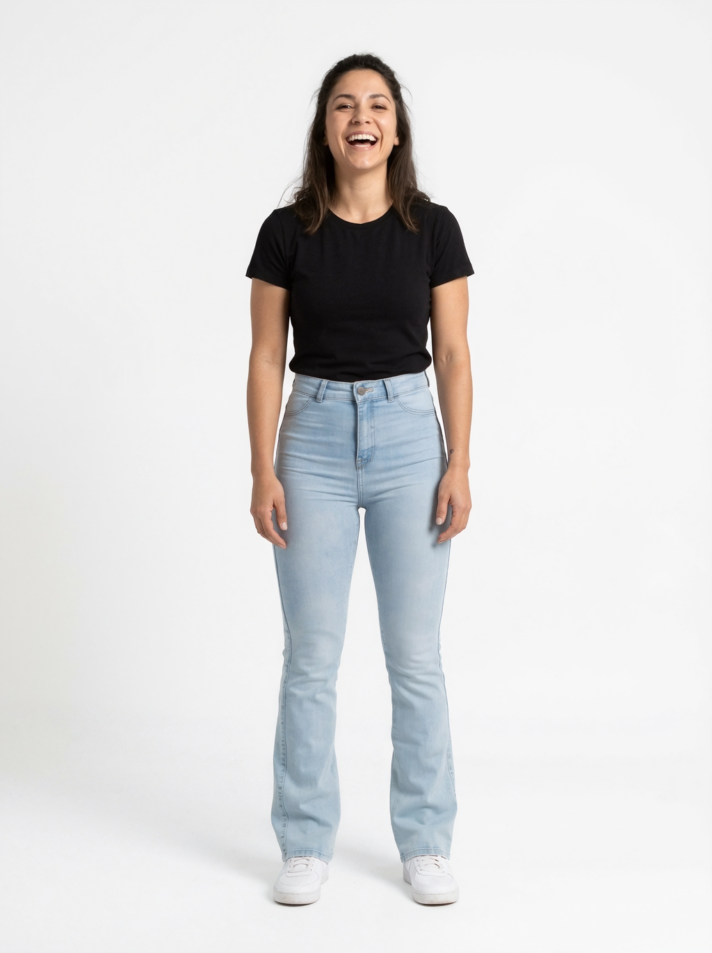 High Waist Stretch Flared Denim Jeans