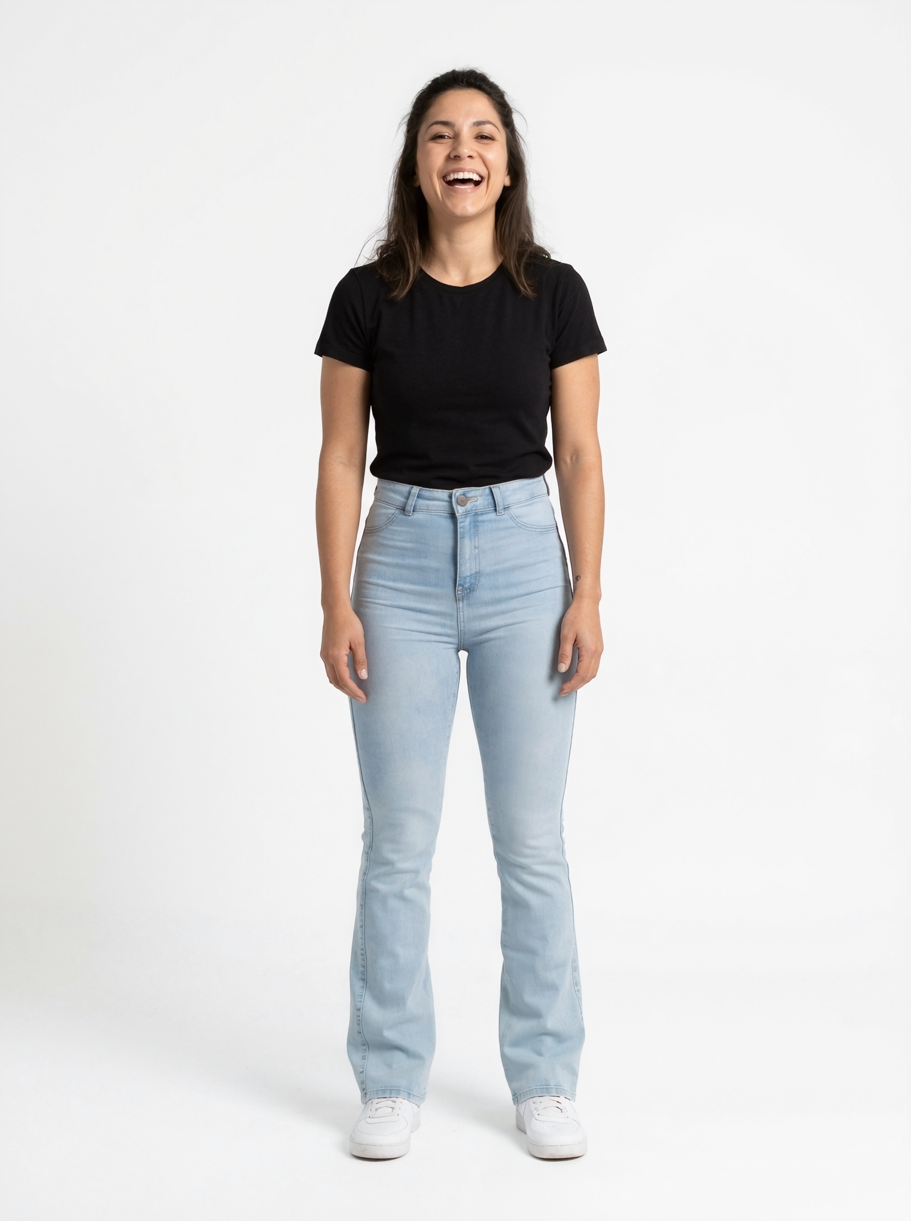 High Waist Stretch Flared Denim Jeans