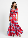 Summer Floral Wrap Maxi Dress