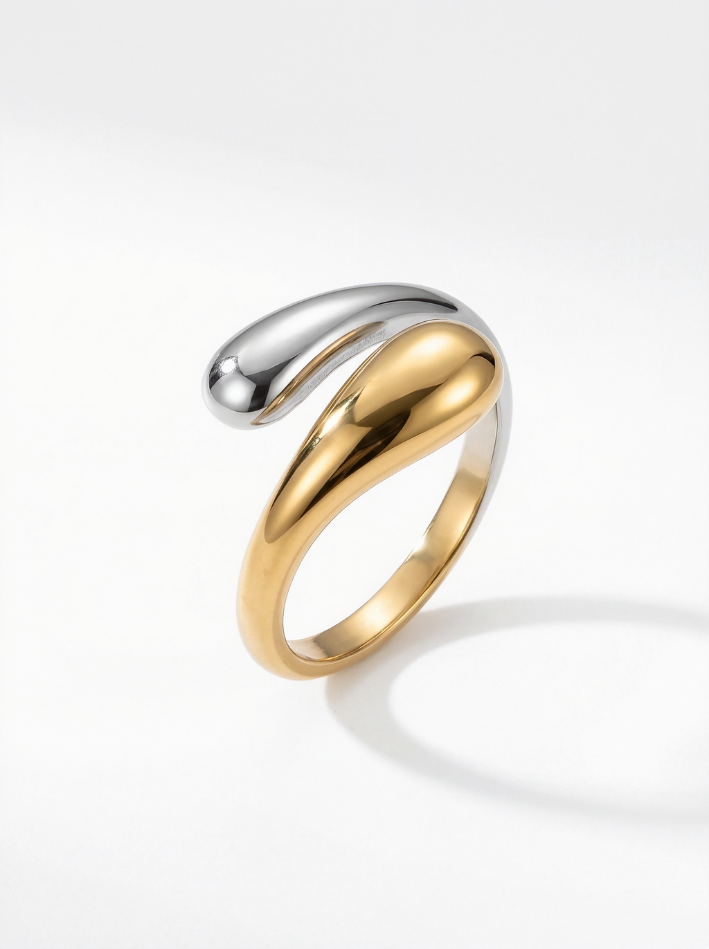 Fluid Two Tone Stainless Steel Ring