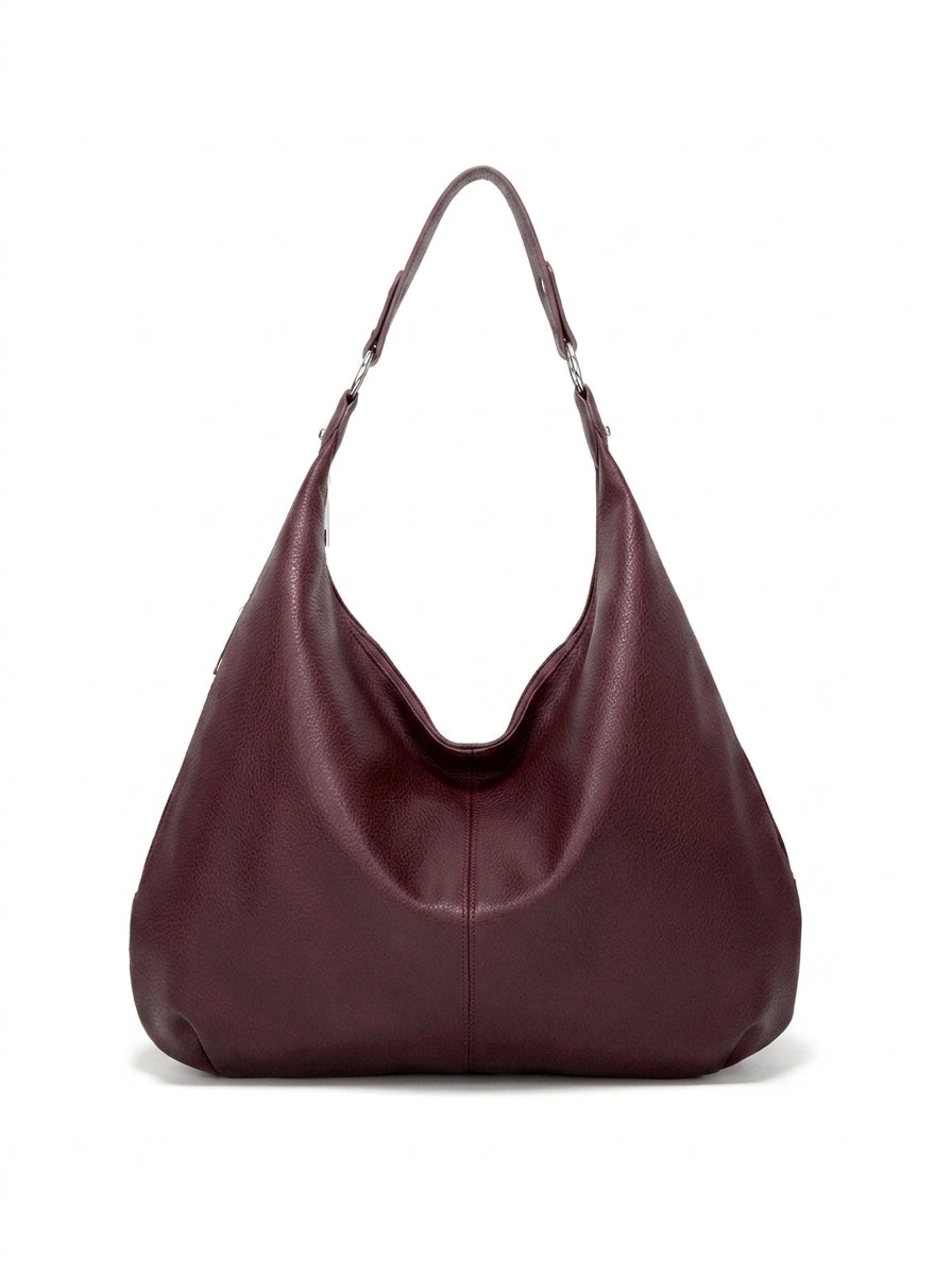 Vegan Leather Hobo Shoulder Bag