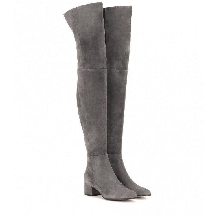 Tan Suede Over-the-Knee Boots