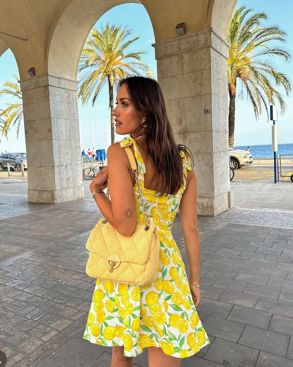 Lemon Print Mini Dress