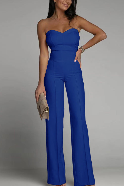 Strapless Wide Leg Jumpsuit
