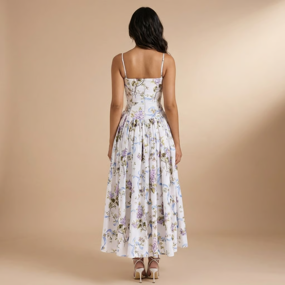 Floral Print Wedding Midi Dress