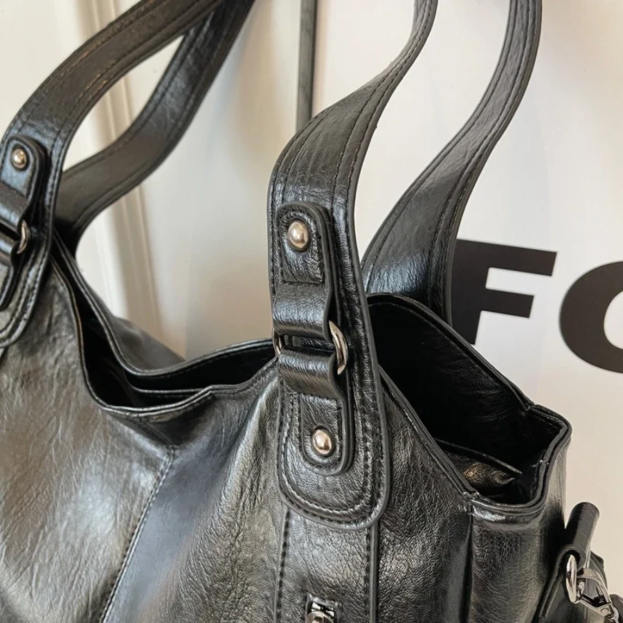 Textured Faux Leather Shoulder Crossbody Bag