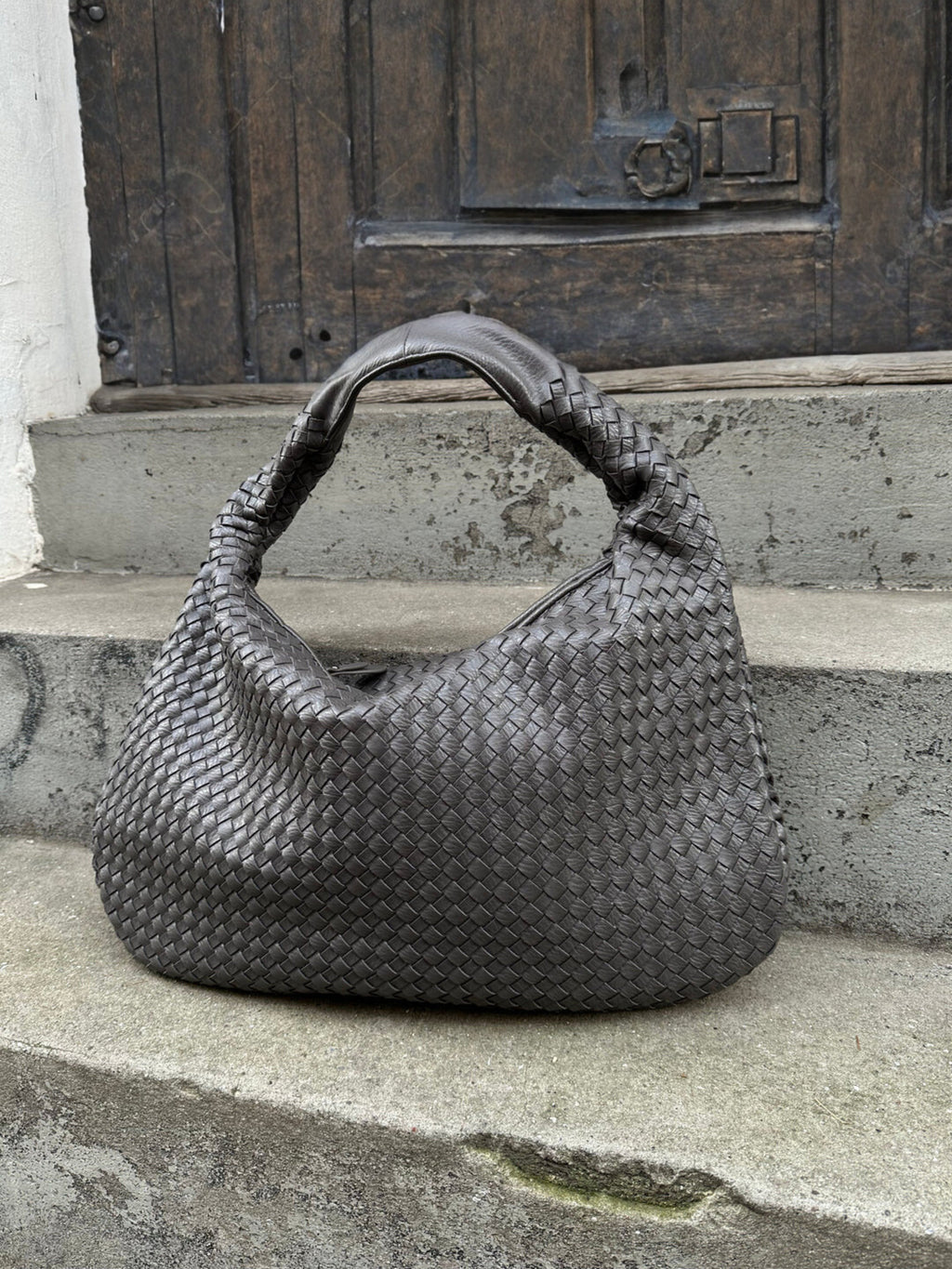 Oversized Woven Hobo Shoulder Bag