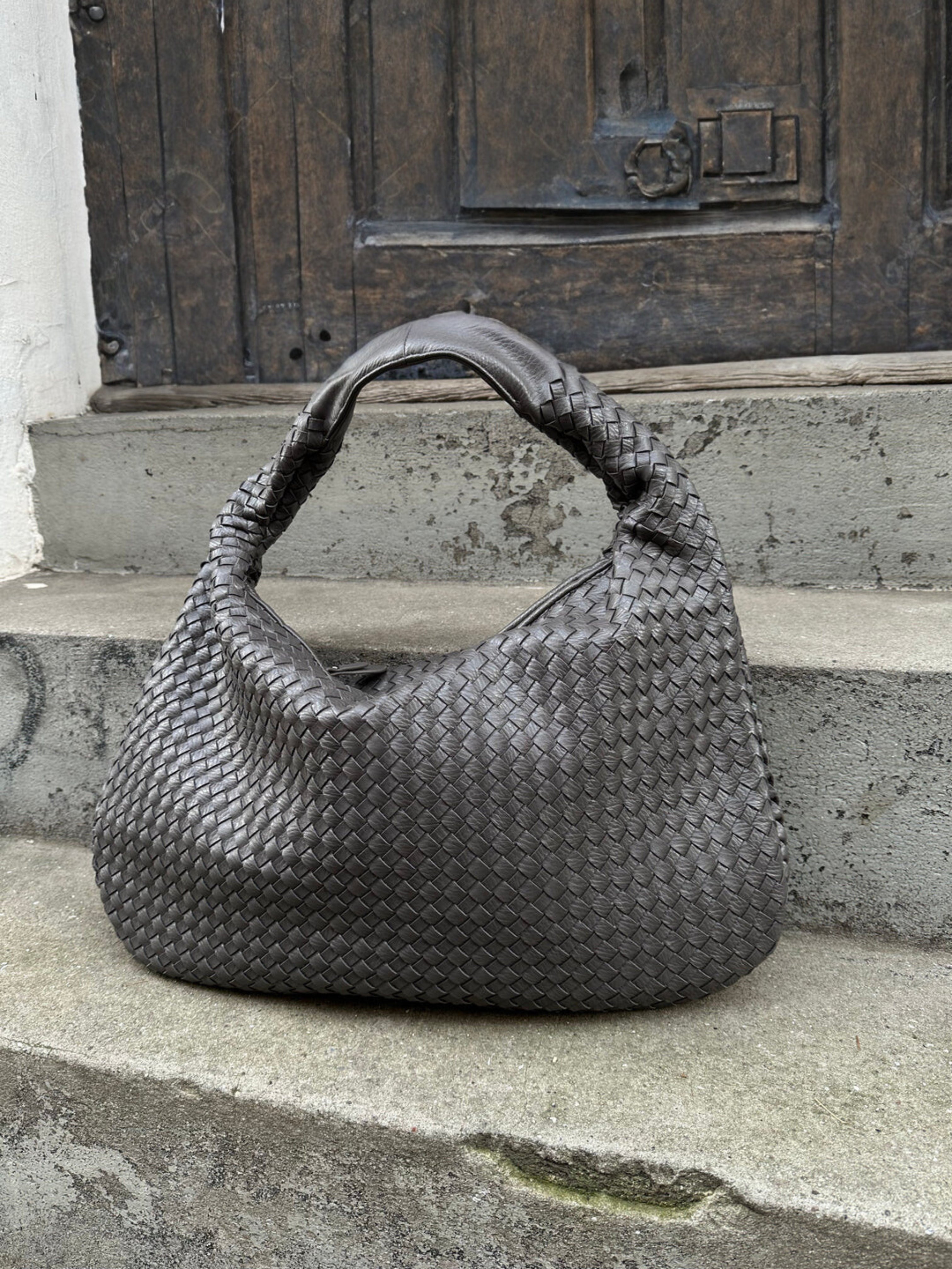 Oversized Woven Hobo Shoulder Bag