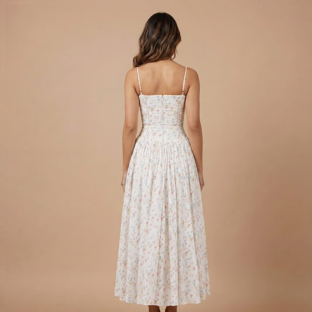 Floral Print Wedding Midi Dress