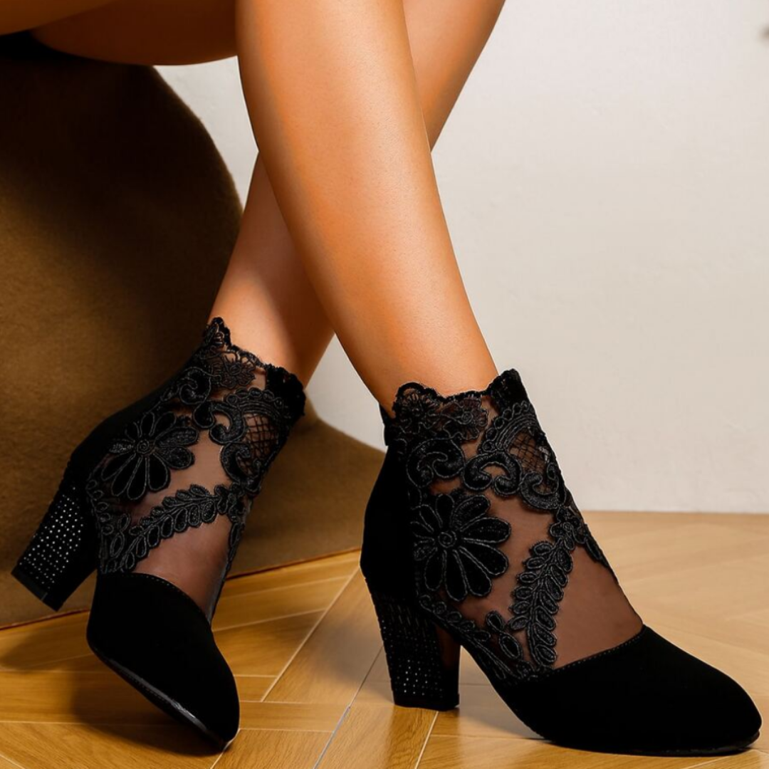 Embroidered High Heel Boots