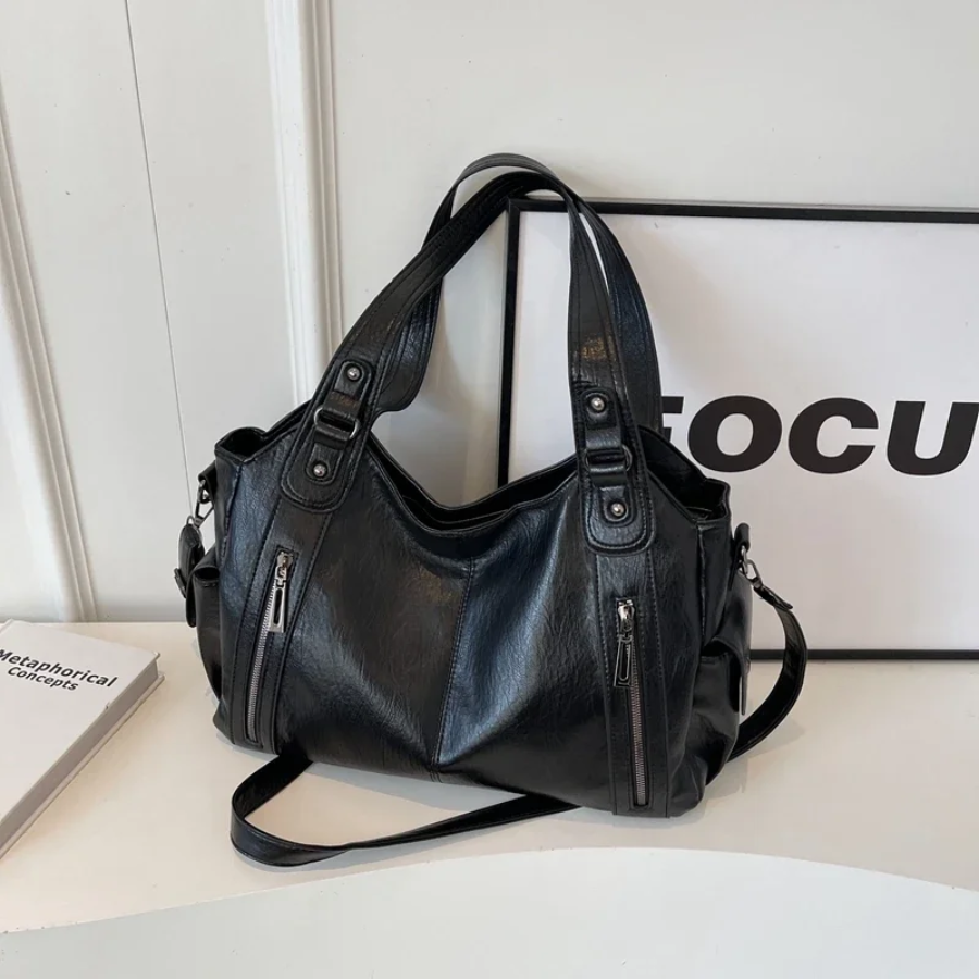 Textured Faux Leather Shoulder Crossbody Bag