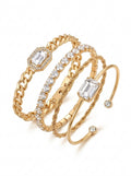 Gold Tone Layered Bracelet Set