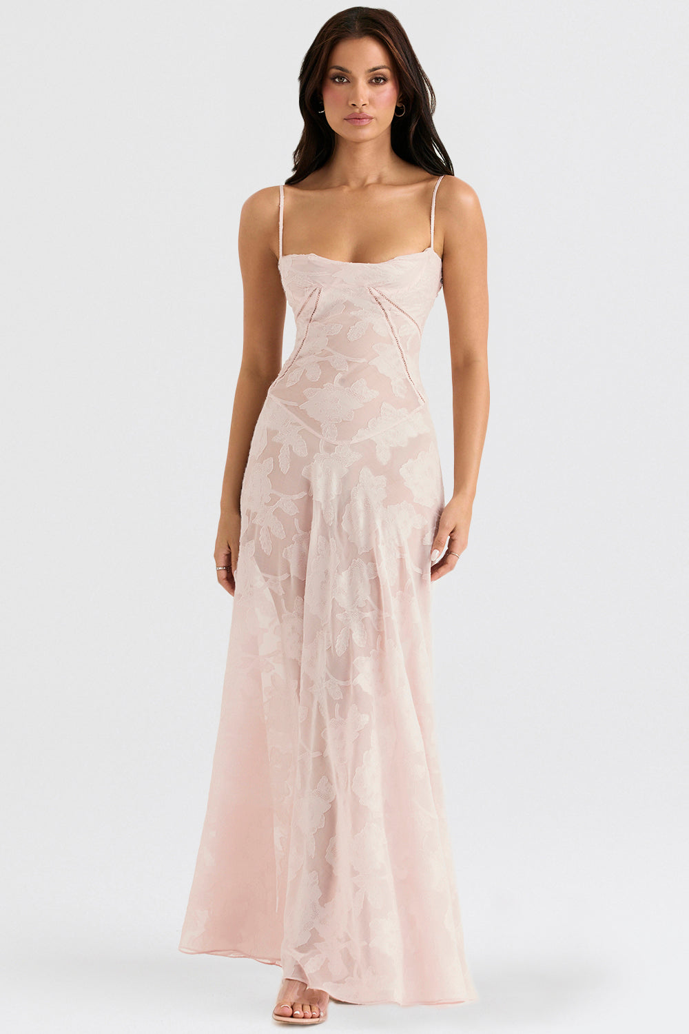 Embroidered Sleeveless Maxi Dress