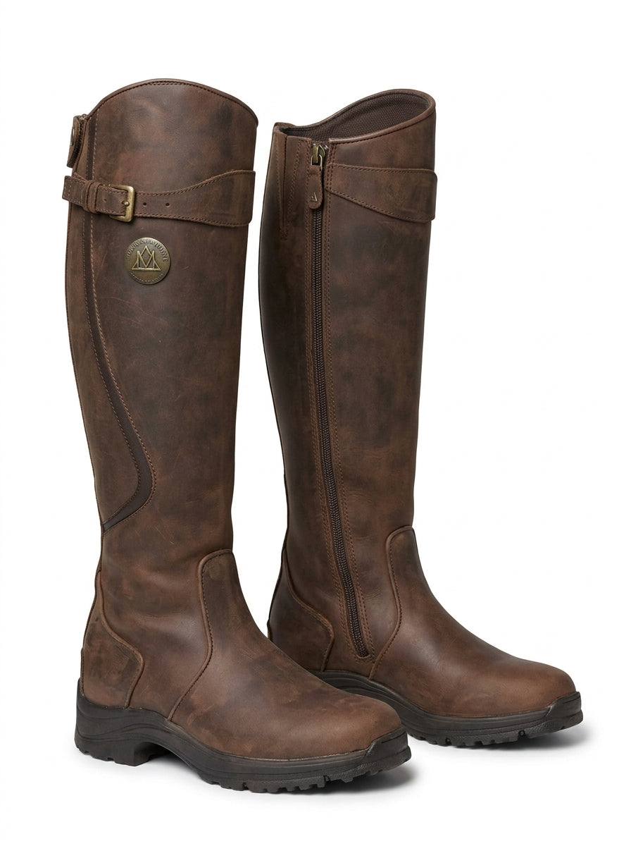 Rugged Brown Waterproof Country Boots