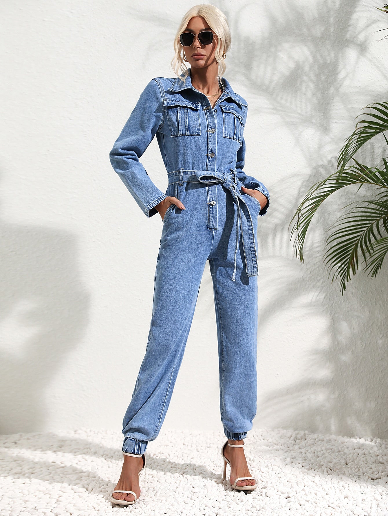 Denim Utility Jumpsuit