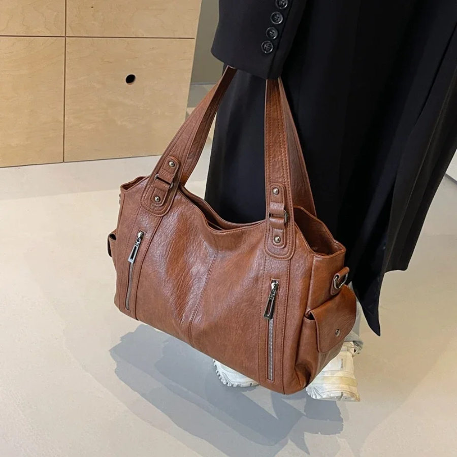 Textured Faux Leather Shoulder Crossbody Bag