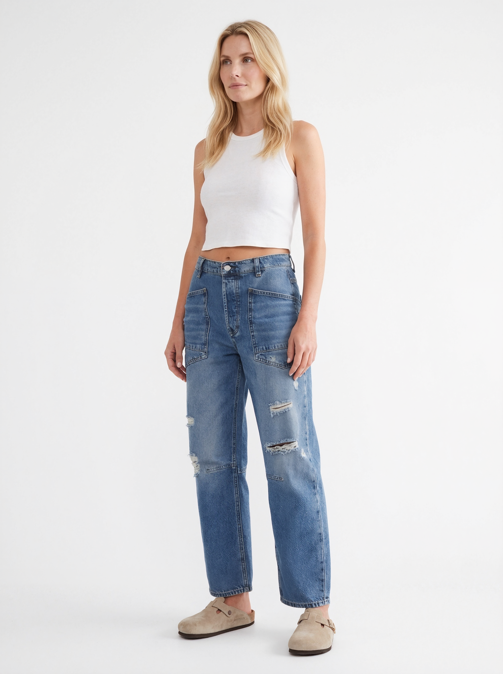 Distressed Boyfriend Jeans