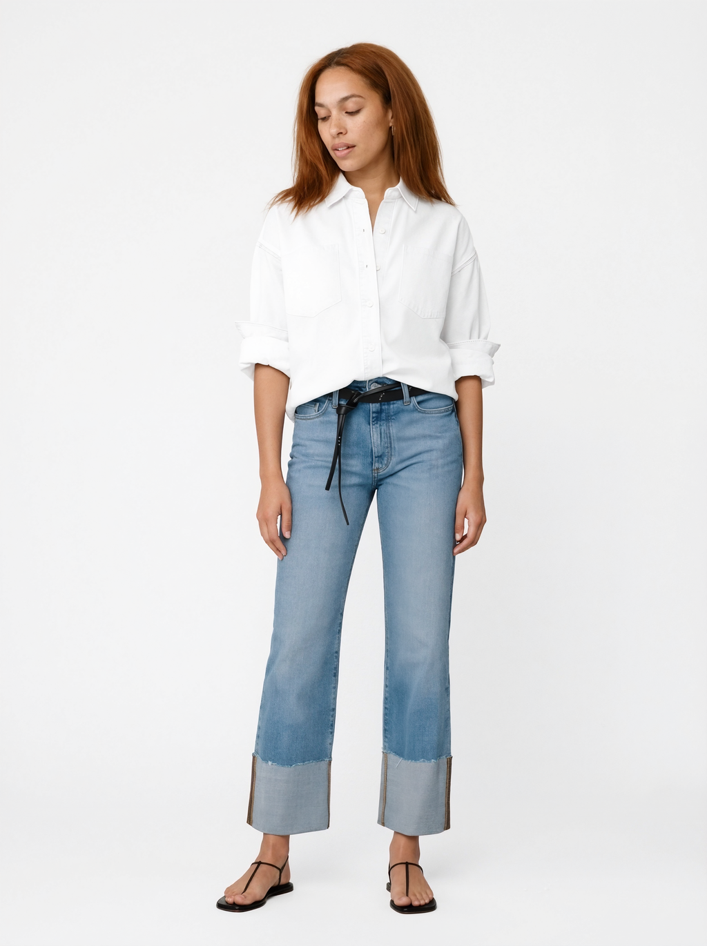 Relaxed Cuffed Boyfriend Jeans
