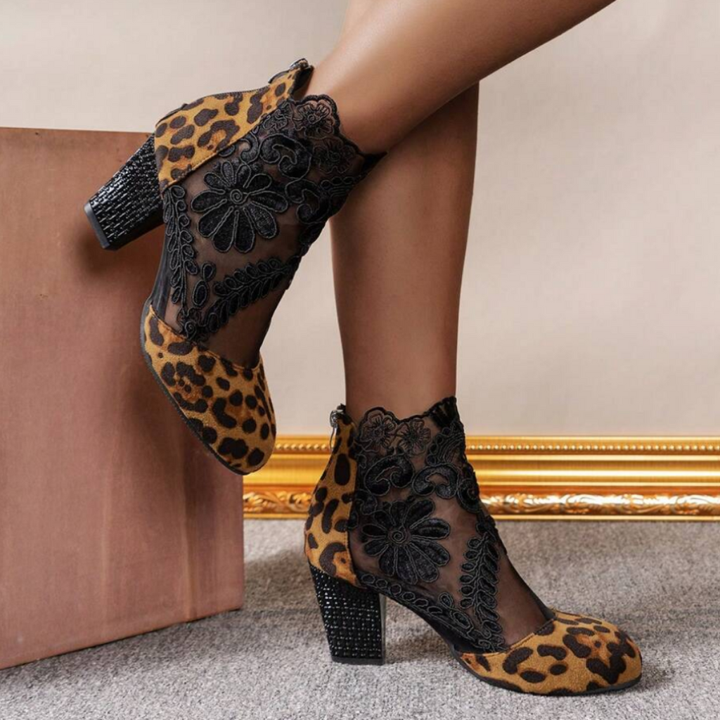 Embroidered High Heel Boots