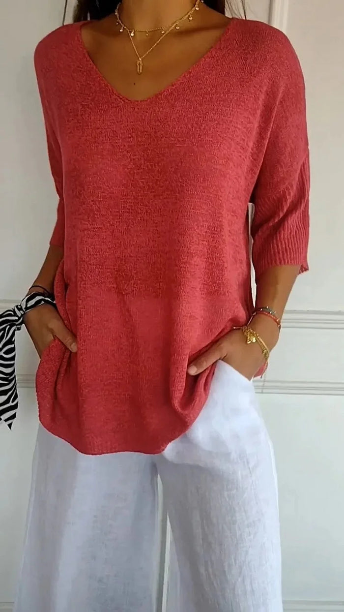 Relaxed V-Neck Sweater
