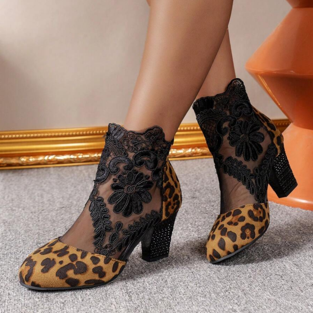 Embroidered High Heel Boots