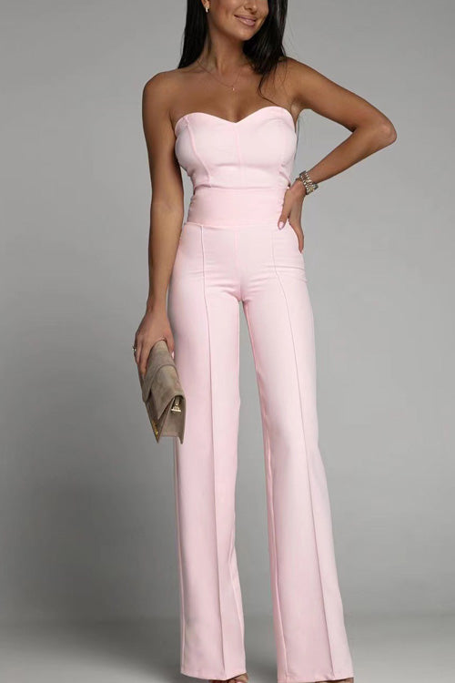 Strapless Wide Leg Jumpsuit