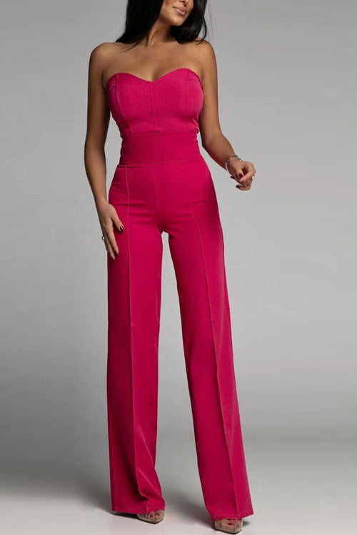 Strapless Wide Leg Jumpsuit