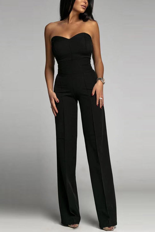Strapless Wide Leg Jumpsuit