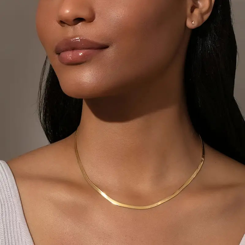 Gold Herringbone Necklace