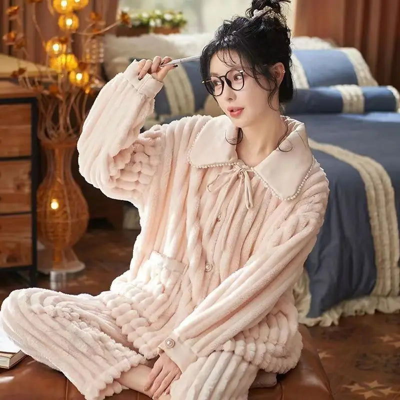 Warm Flannel Pajama Set