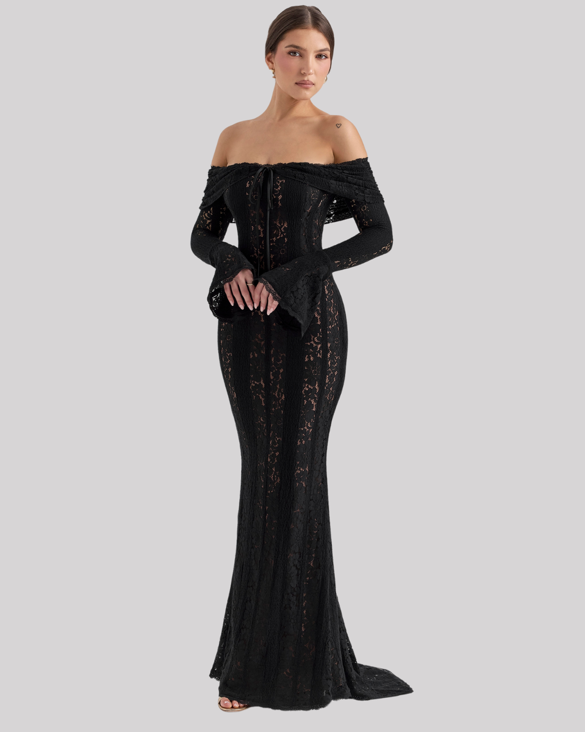 Lace Off Shoulder Maxi Dress
