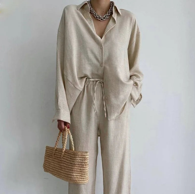 Oversized Linen Blend Set