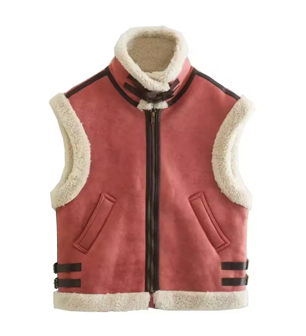 Faux Shearling Vest with Teddy Lining